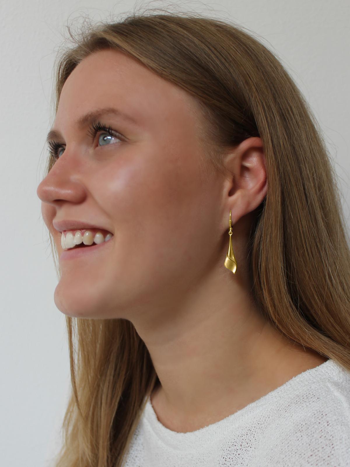 Ohrringe hängend Damen Silber 925 ohne Stein VERGOLDET | Gavina