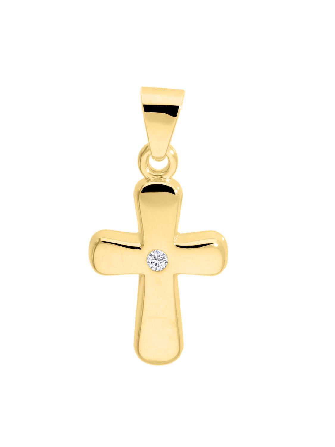 Anara | Anhänger aus echtem Gelbgold mit Zirkonia | Ansicht 1