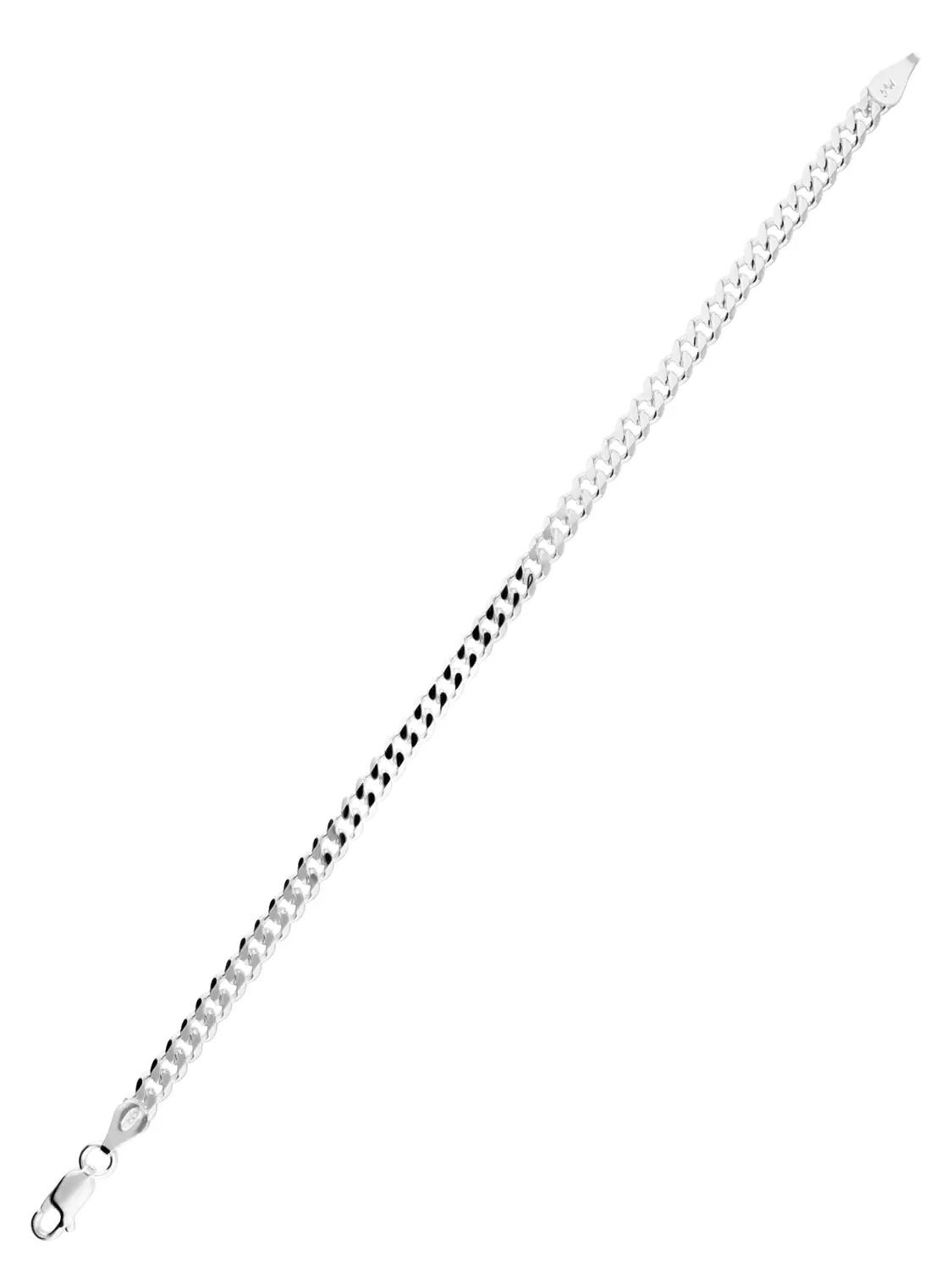 Armkette aus echtem Sterlingsilber (Flachpanzer) - Hemshire | Vollansicht