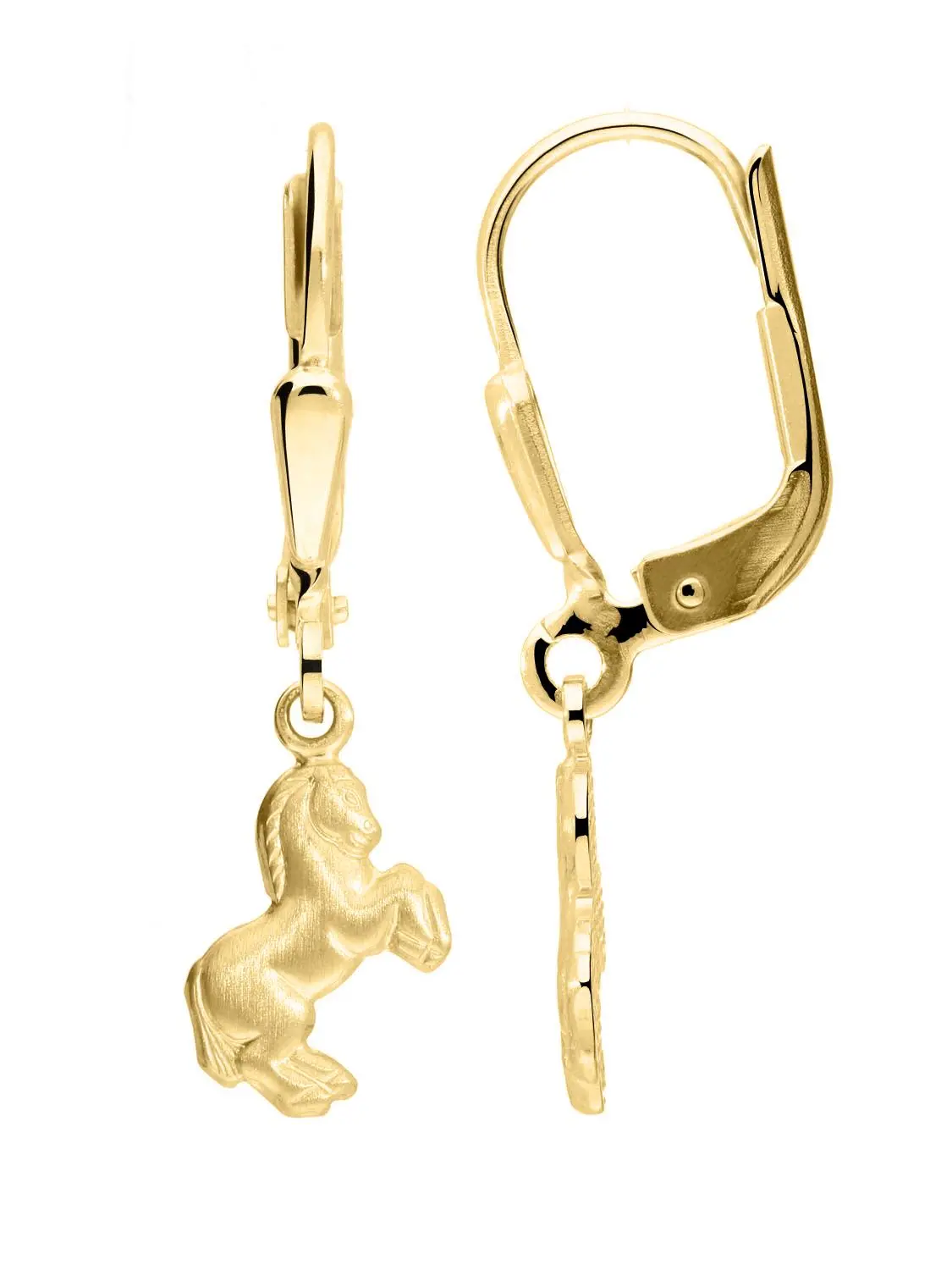 Damenohrringe für Mädchen aus echtem Gelbgold - Layla | Seitenansicht Damenohrringe für Mädchen aus echtem Gelbgold - Layla | Seitenansicht