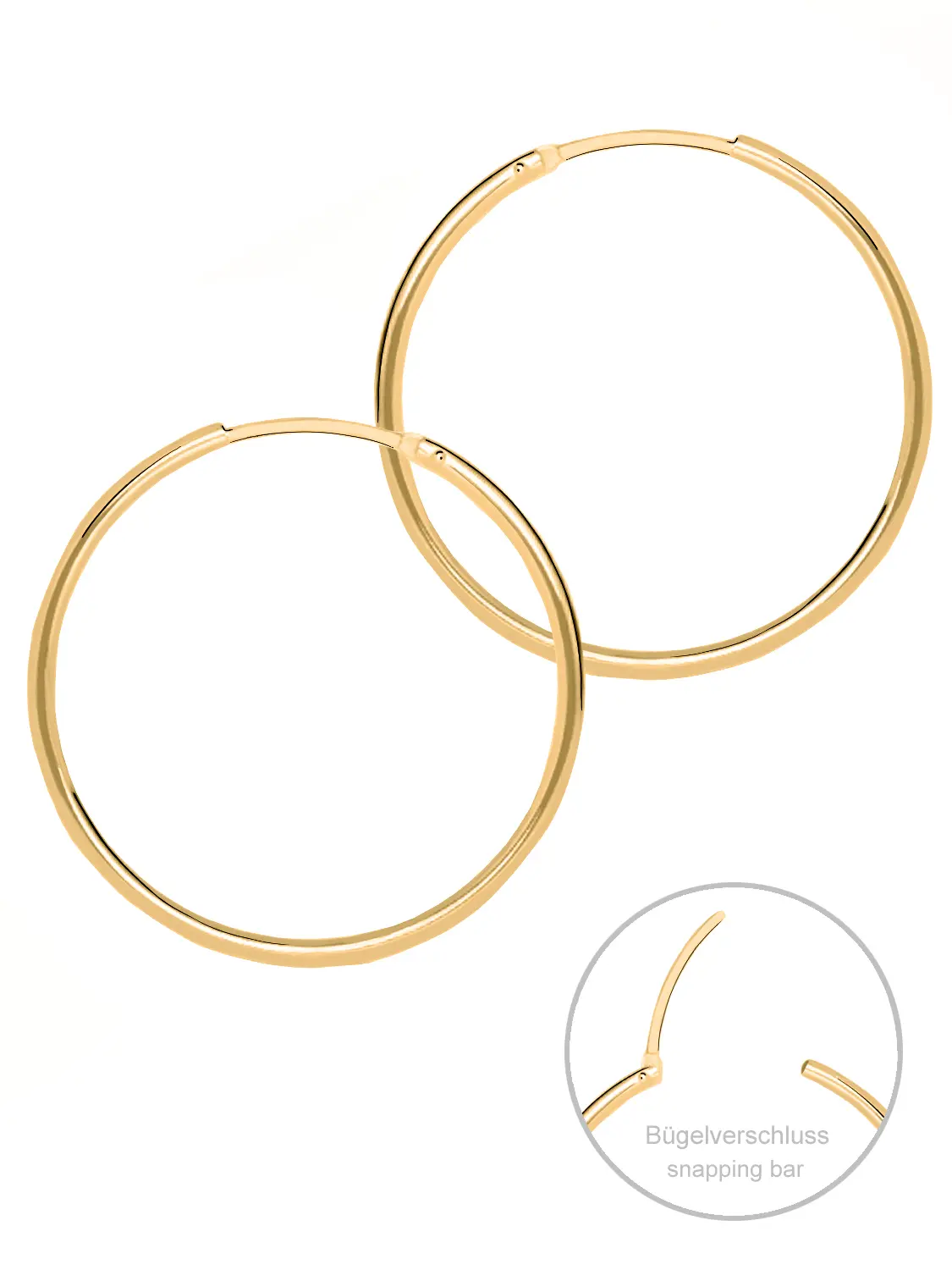 Damencreolen aus echtem Gelbgold - Paloma Blanca | Detailansicht