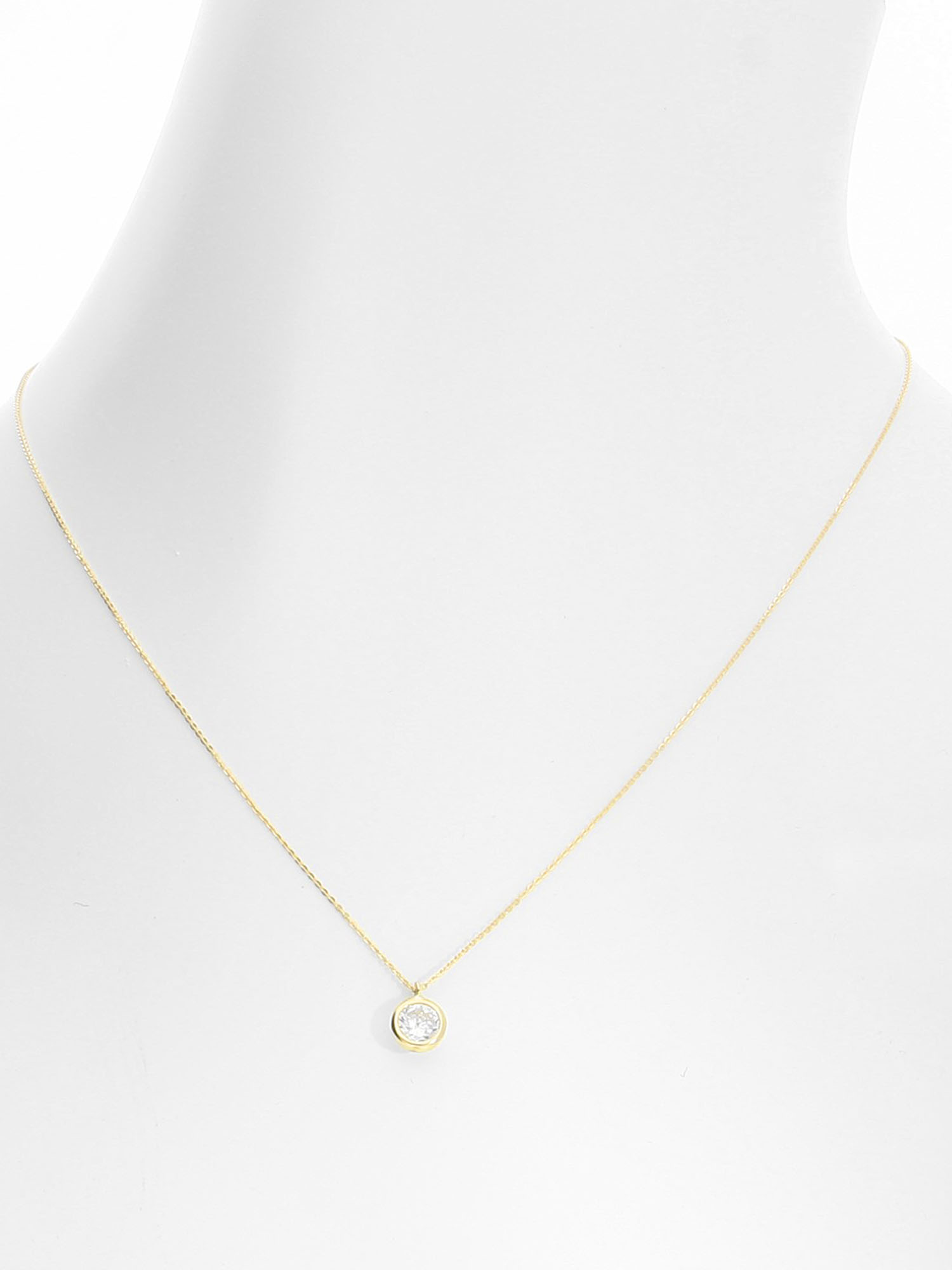 Halskette mit Anhänger für Damen aus echtem Gelbgold mit Zirkonia | Büstenansicht