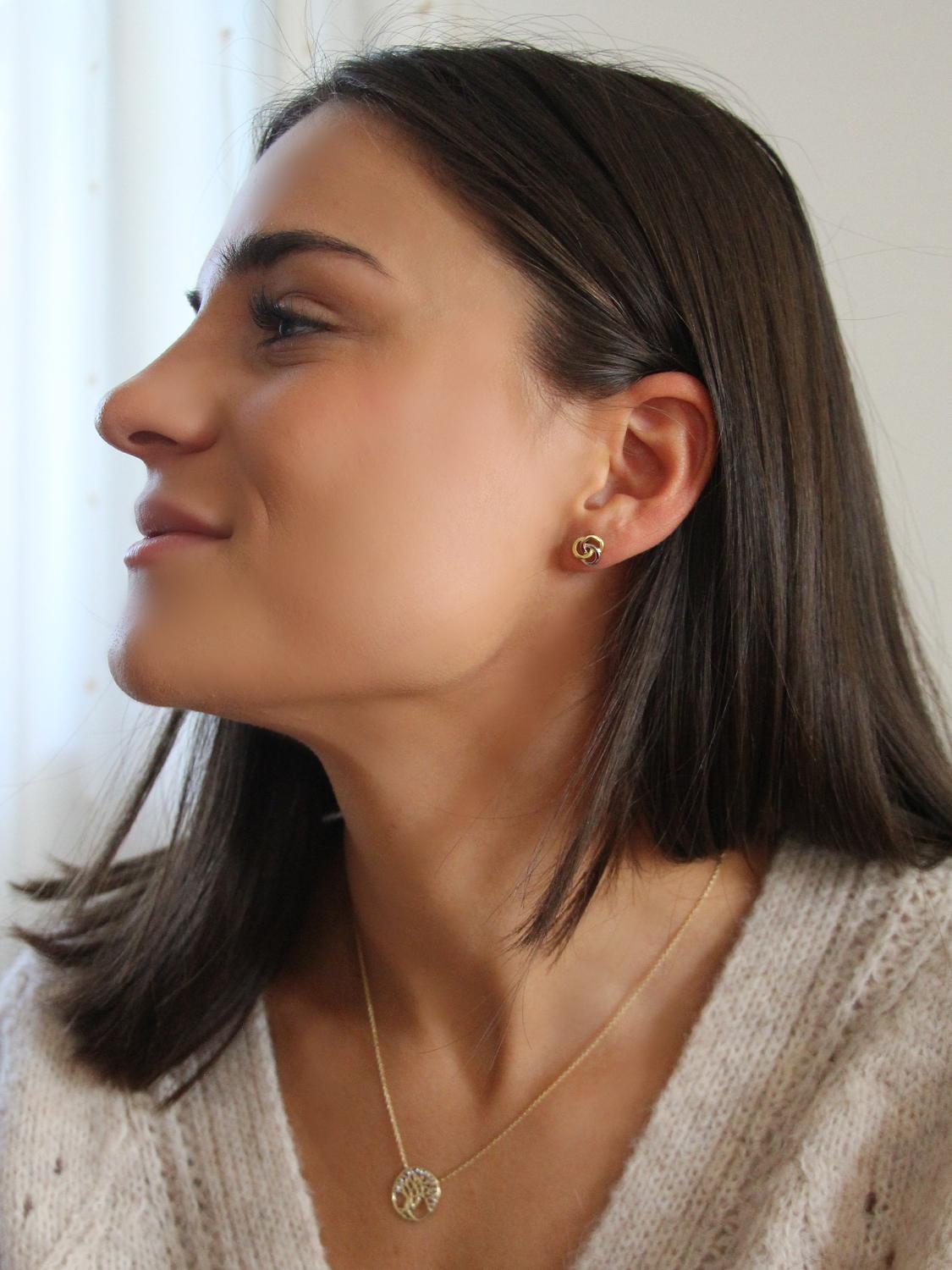 Margot | Ohrstecker aus echtem Gelbgold & Weißgold | Ansicht 3 Margot | Ohrstecker aus echtem Gelbgold & Weißgold | Ansicht 3