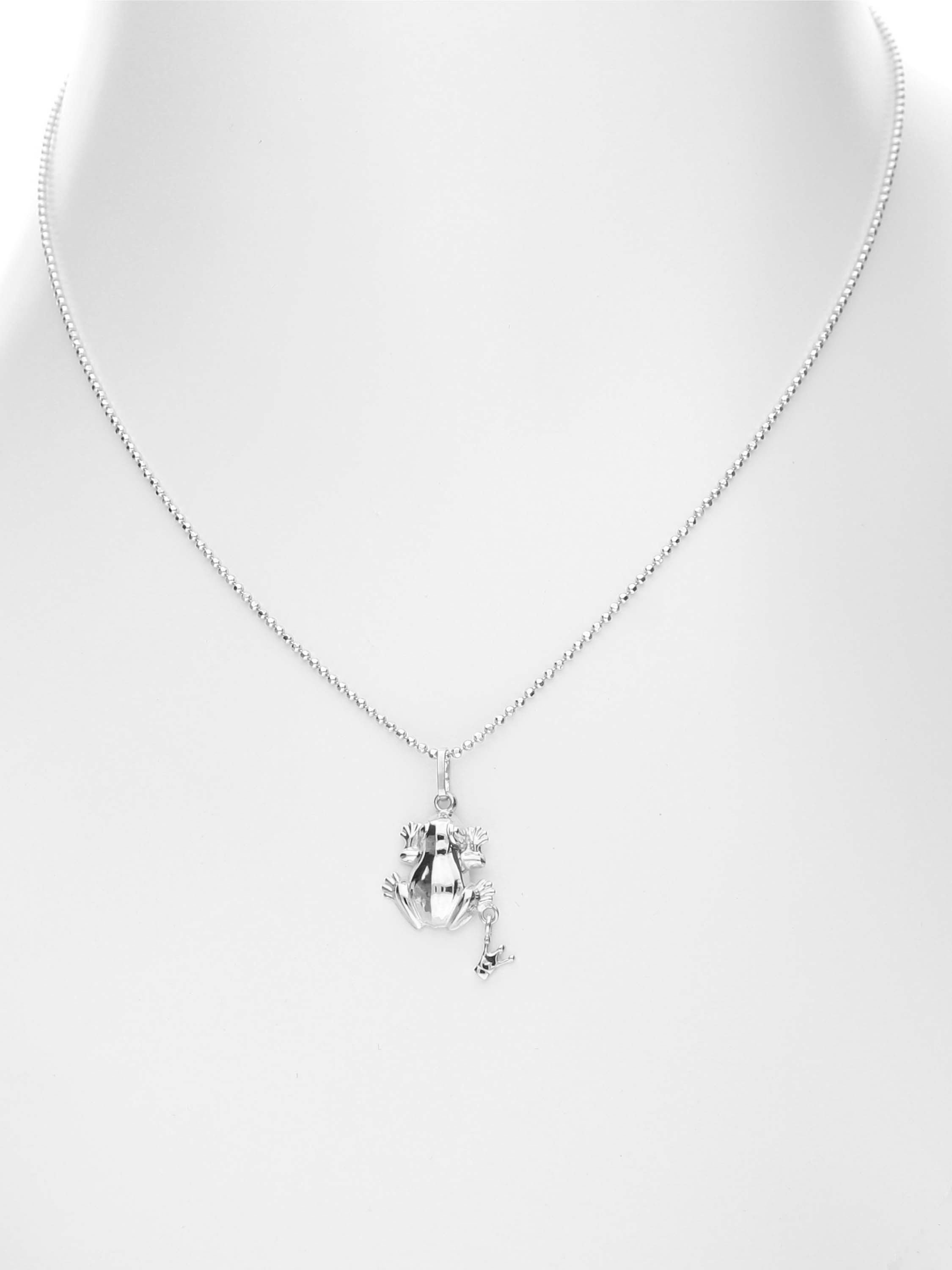 Froschkönig Anhänger Mit Kette Silber - King Sterling Silberset 925 Frog