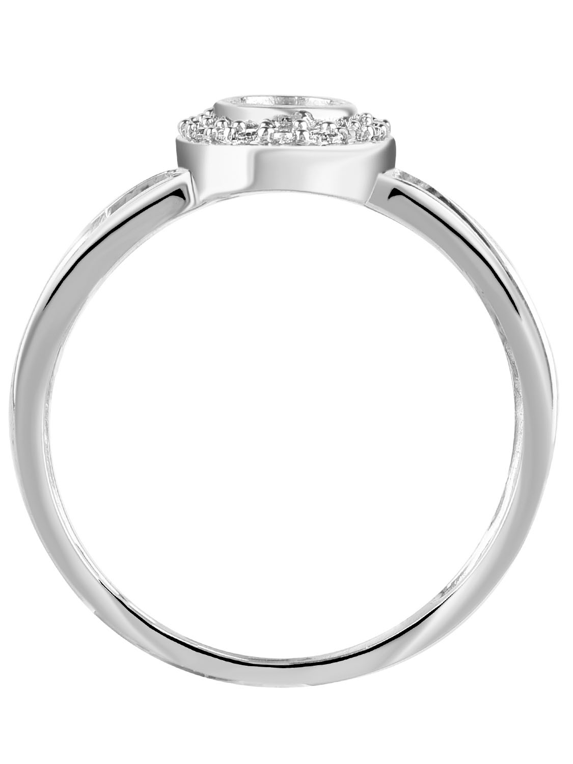 Ring aus echtem Weißgold mit Diamant - Jana | Vorderansicht