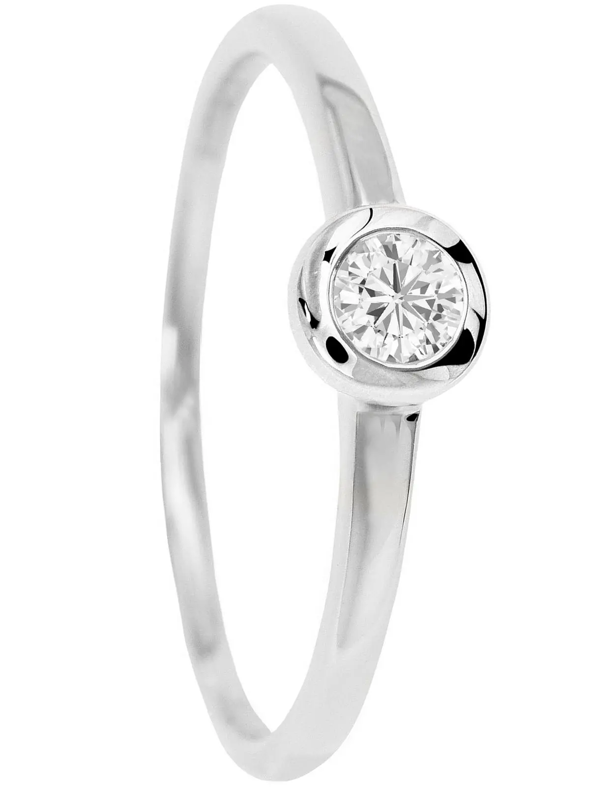 Gamma | Ring aus echtem Weißgold mit Zirkonia | Ansicht 2