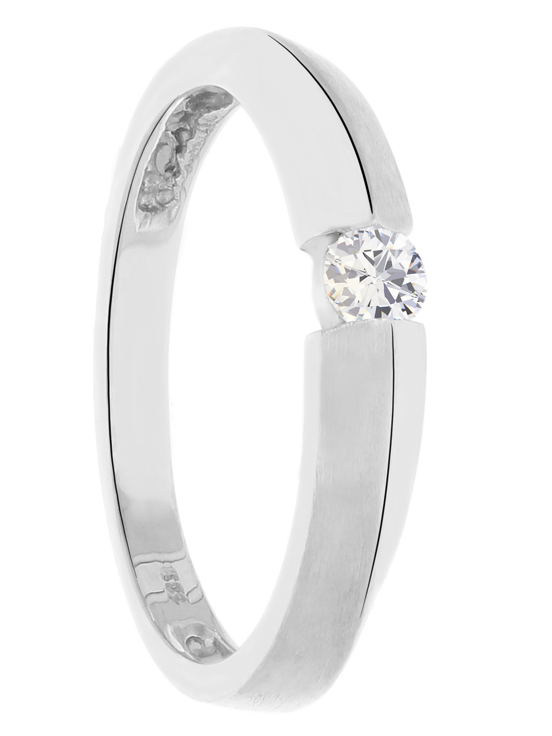 Verlobungsring aus echtem Weißgold mit Zirkonia - Pure Love | Detailansicht