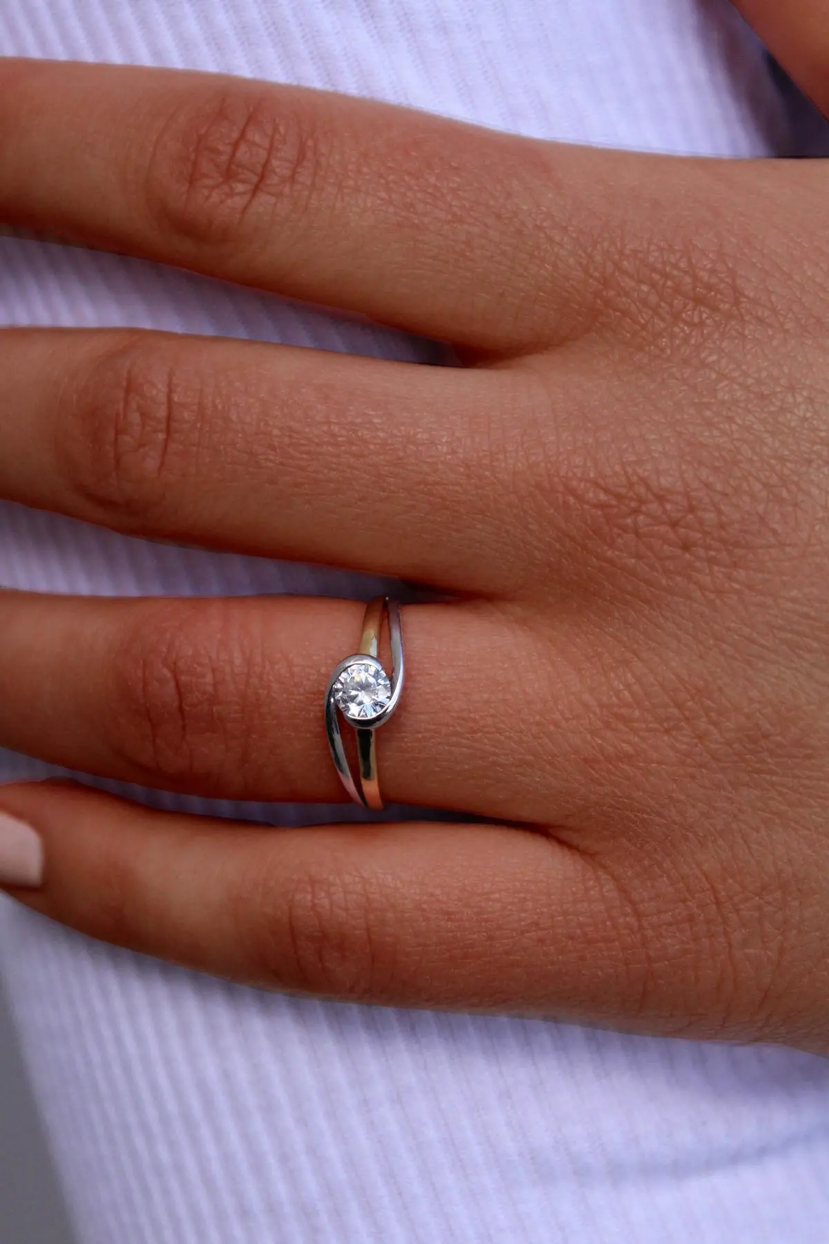 Lauren Amy | Ring aus echtem Gelbgold & Weißgold | Ansicht 2