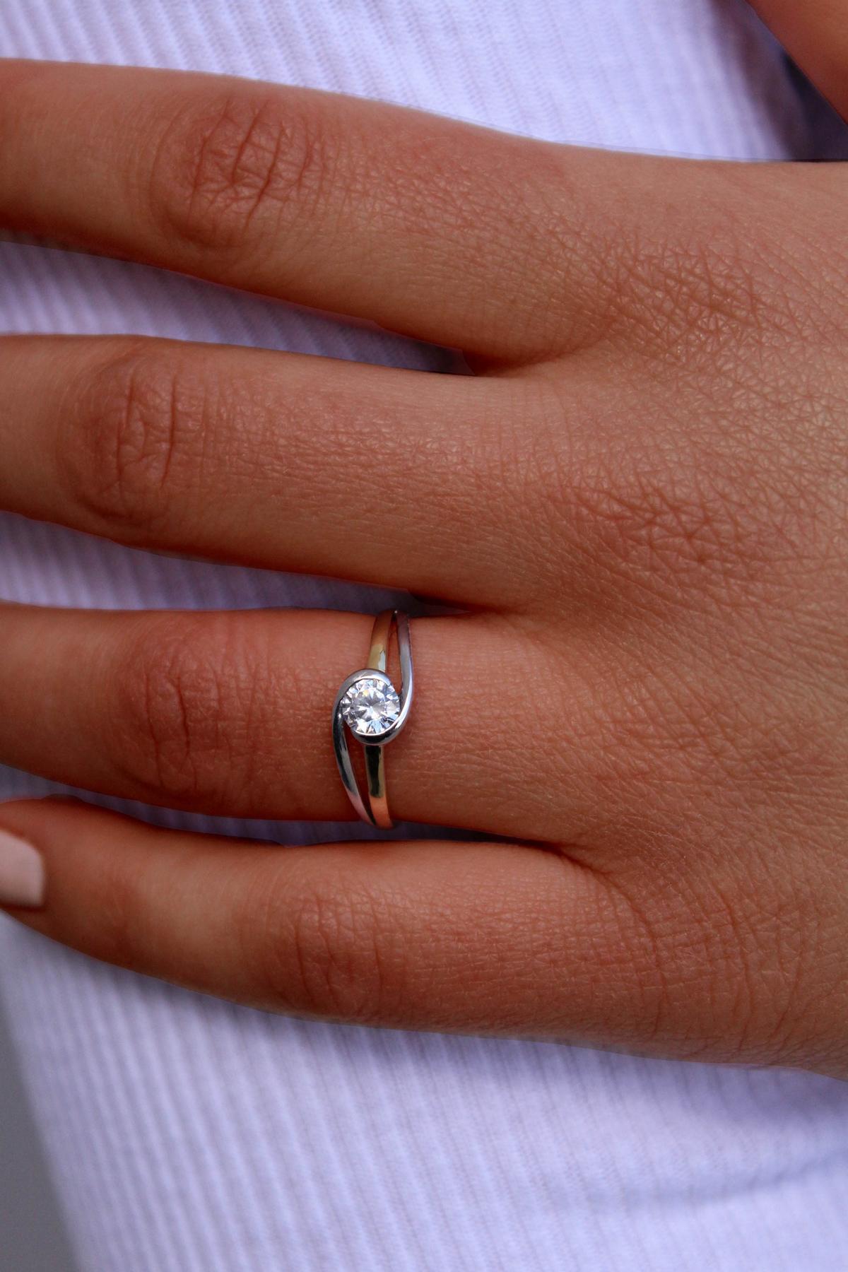 Lauren Amy | Ring aus echtem Gelbgold & Weißgold | Ansicht 2