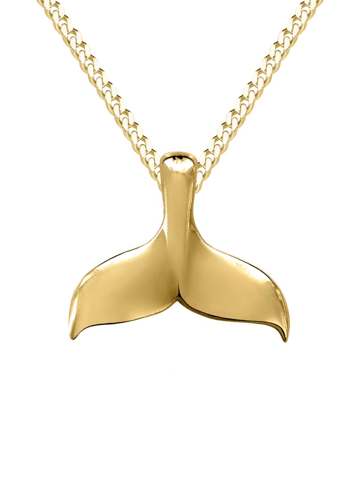 Whale Set - Damen & Mädchen Walflosse Orca Halskette Gold 333 (8 Karat) 45cm