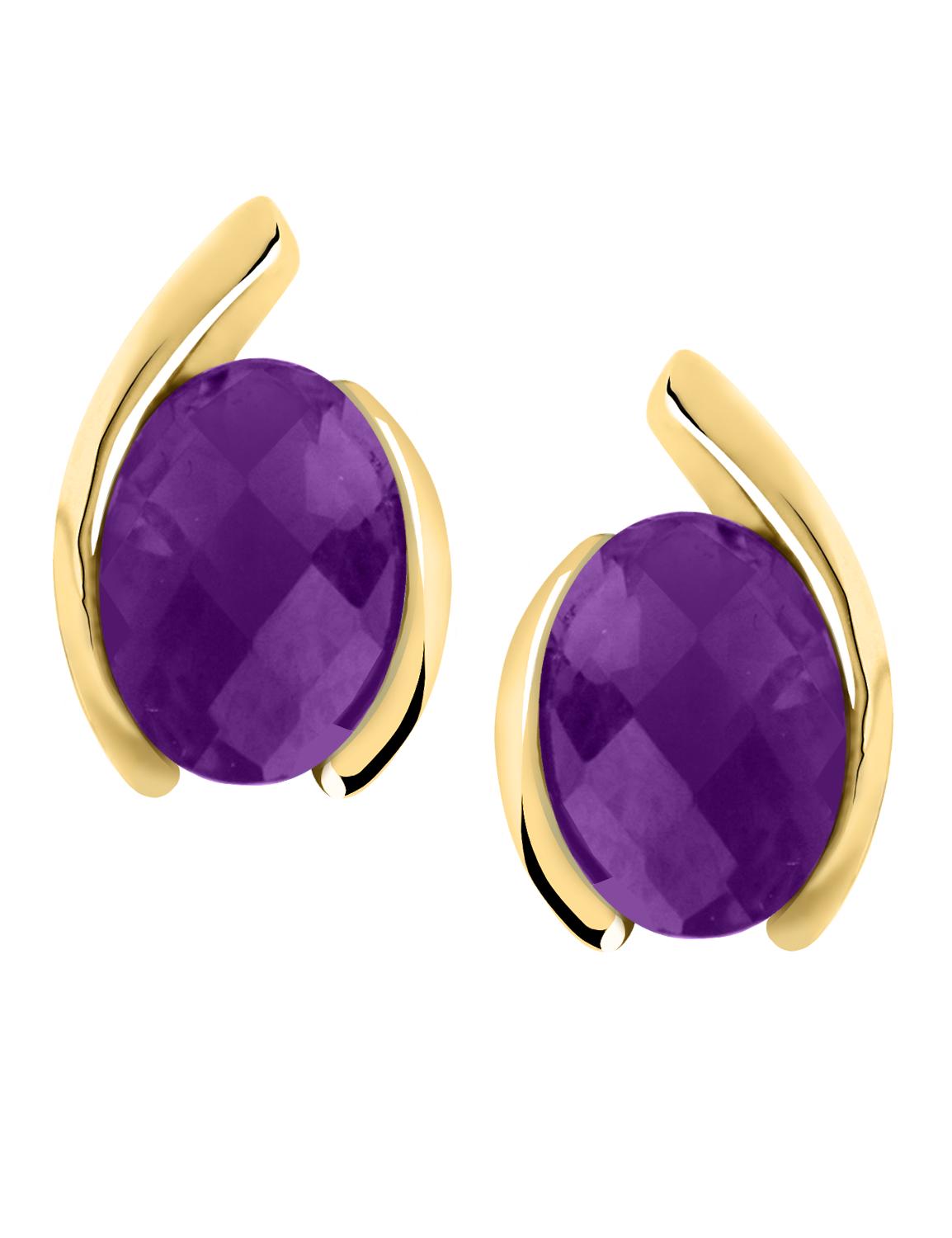 Ohrringe Damen Gold 585 mit Amethyst | Bellina Ohrringe Damen Gold 585 mit Amethyst | Bellina