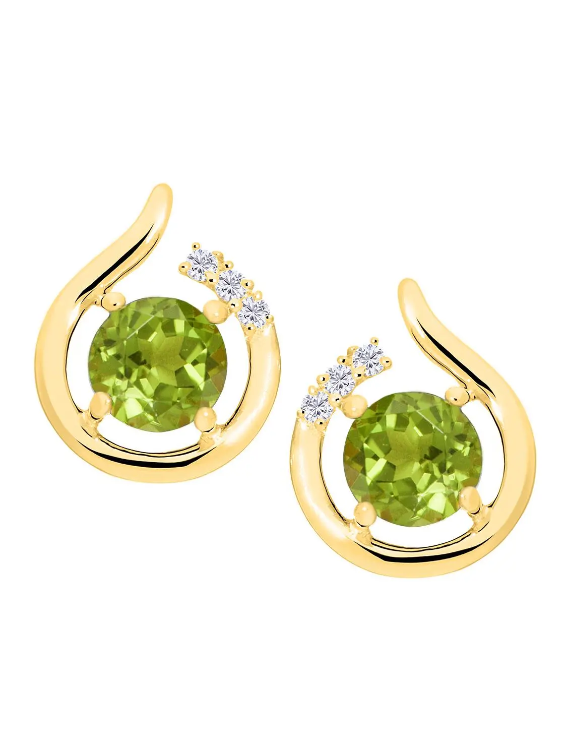 Sala - Peridot Zirkonia Edelsteinohrringe 333 Gold