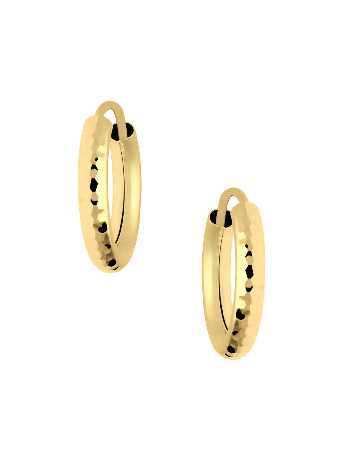 Leyla - Damen & Mädchen Creolen Gold mit Muster - Ø 15mm
