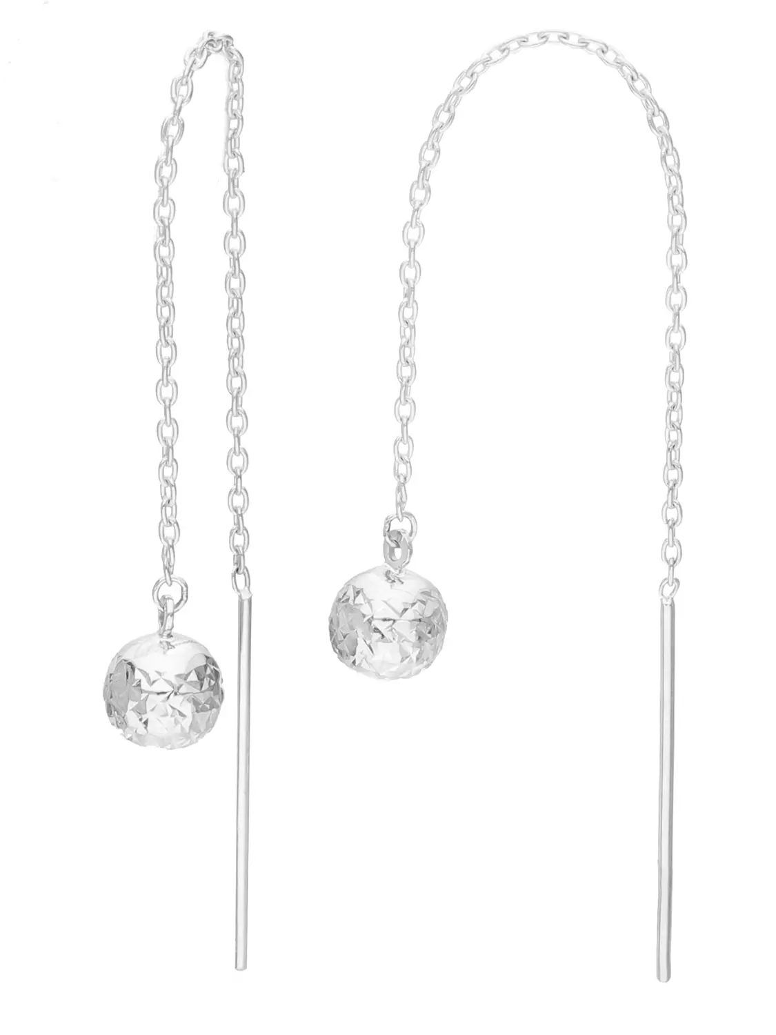 Damenohrringe aus echtem Sterlingsilber zum durchziehen - Amiga | Seitenansicht