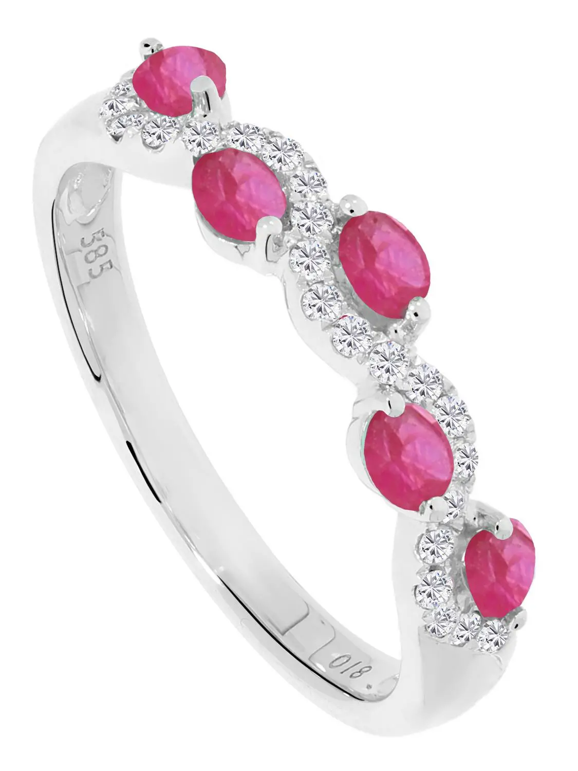 Castania | Ring aus echtem Weißgold - Rubin | Ansicht 1