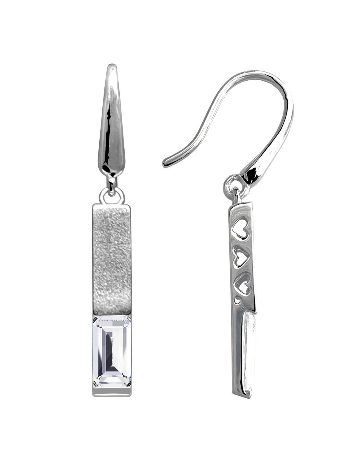 Ohrring für Damen & Mädchen aus echtem Sterlingsilber mit weißen Zirkonia - Barbie | Seitenansicht