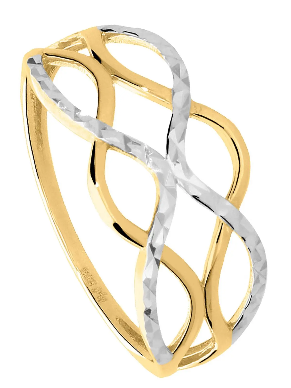 Emeni | Ring aus echtem Gelbgold & Weißgold | Ansicht 1