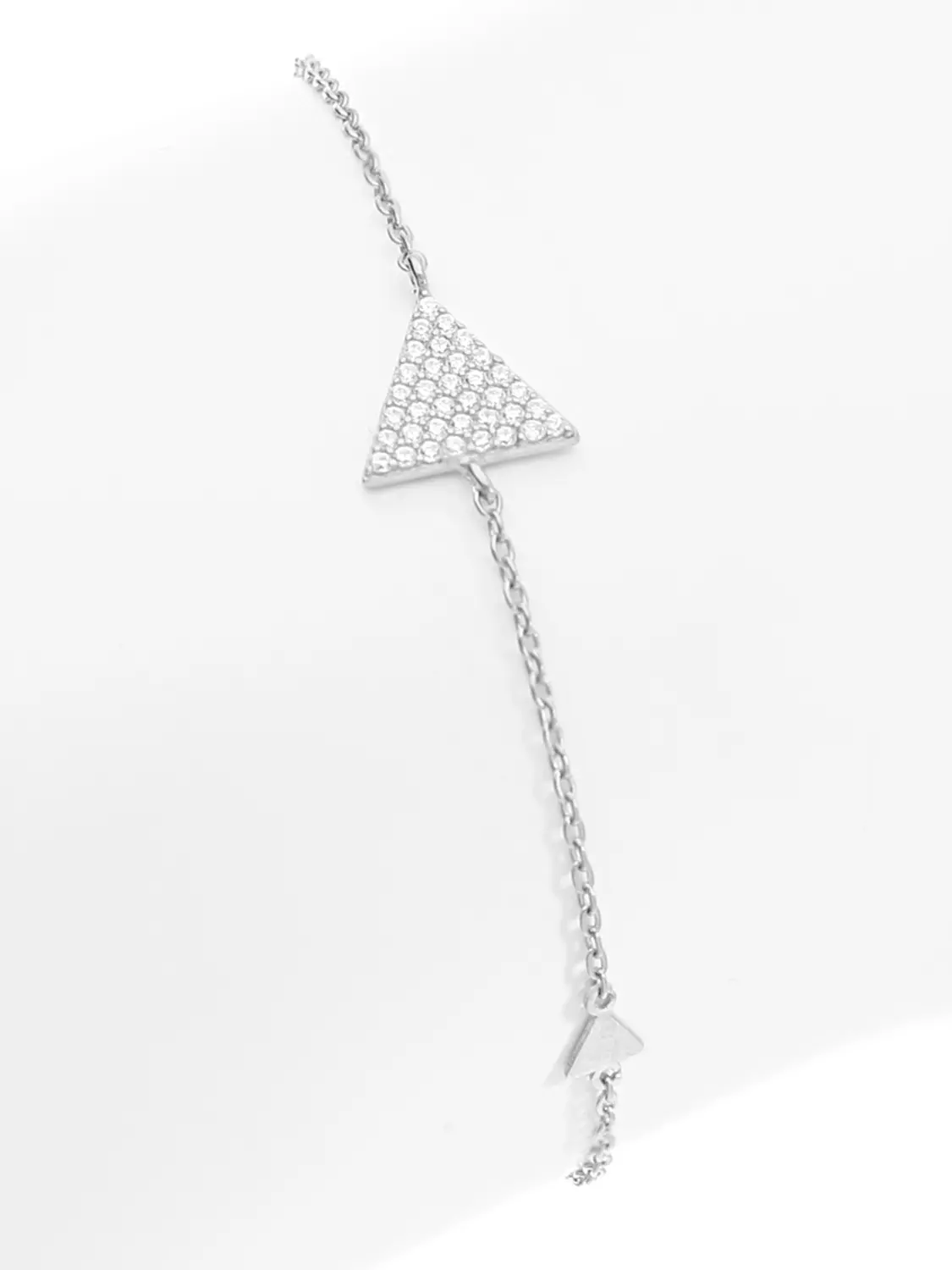 Amelie - Dreieck Zirkonia Armkette Silber