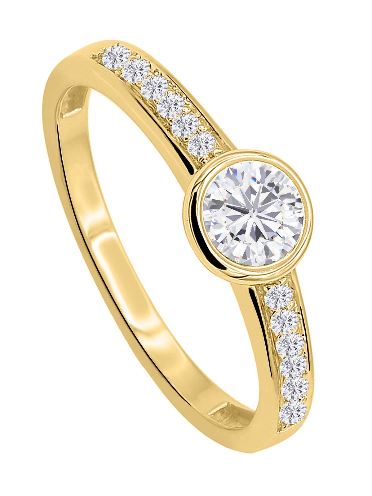 Molineux | Ring aus echtem Gelbgold mit Diamanten | Ansicht 1