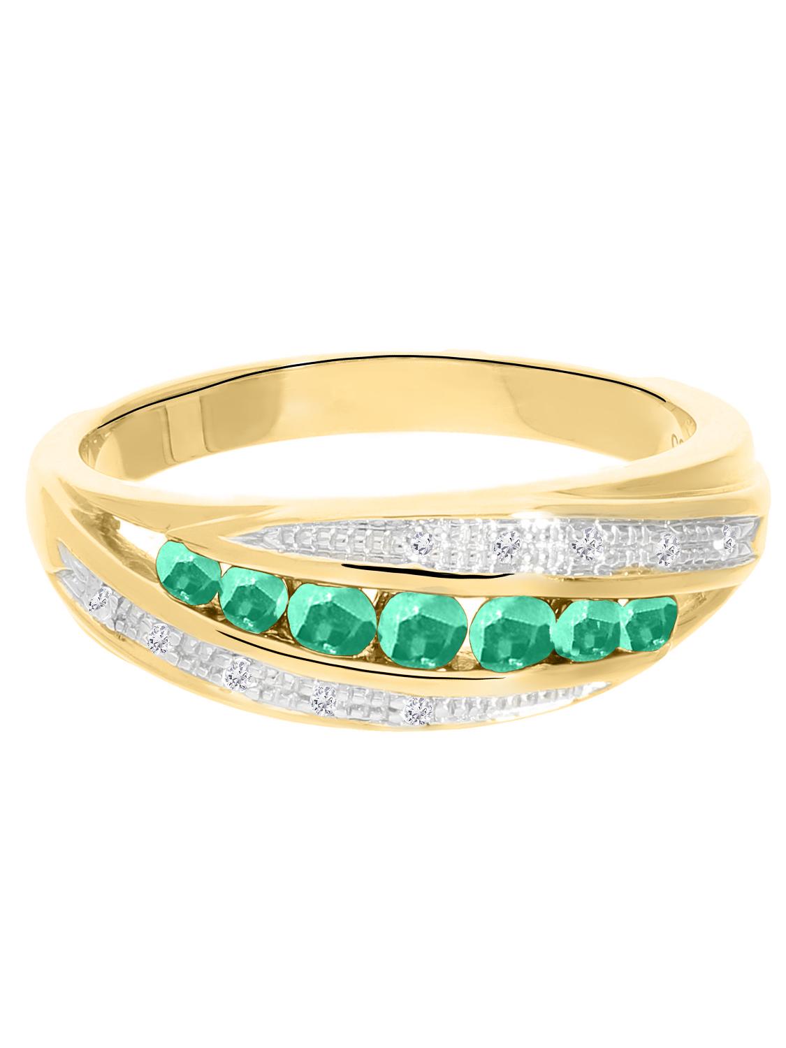 Aurora | Ring aus echtem Gelbgold - Smaragd | Ansicht 3