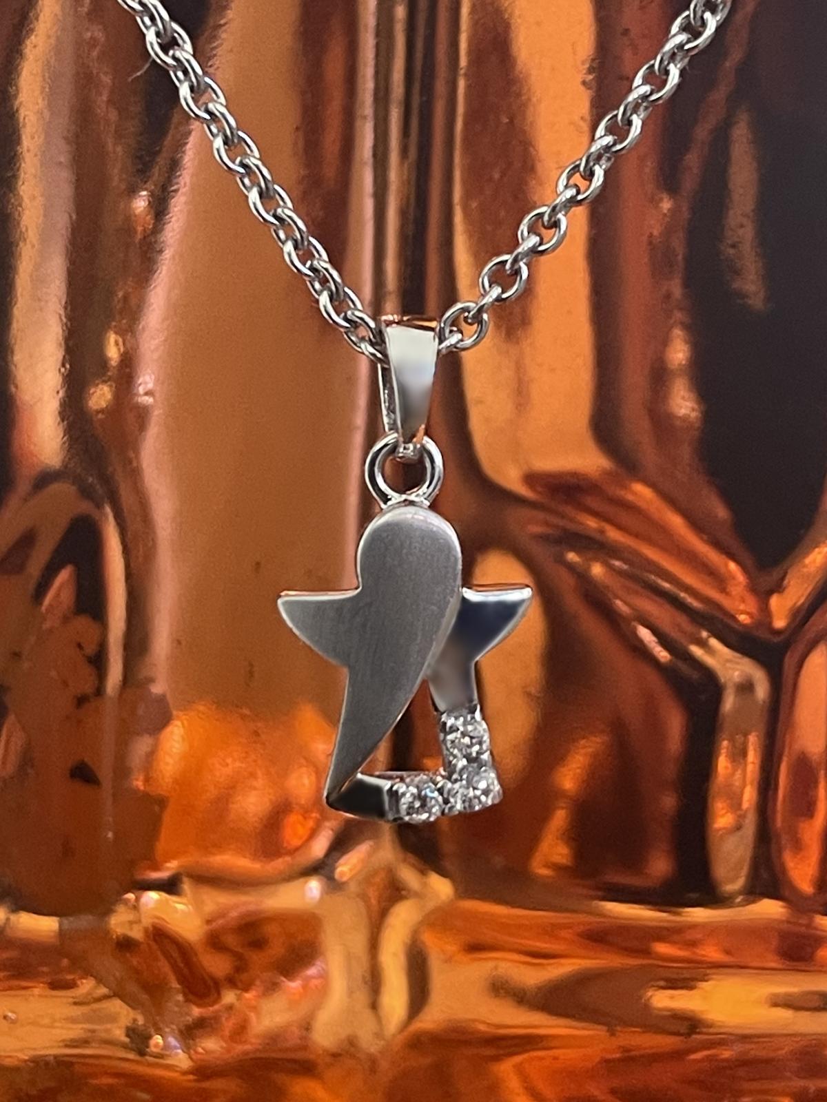 Modern Angel - Zirkonia Engelsanhänger 925 Silber