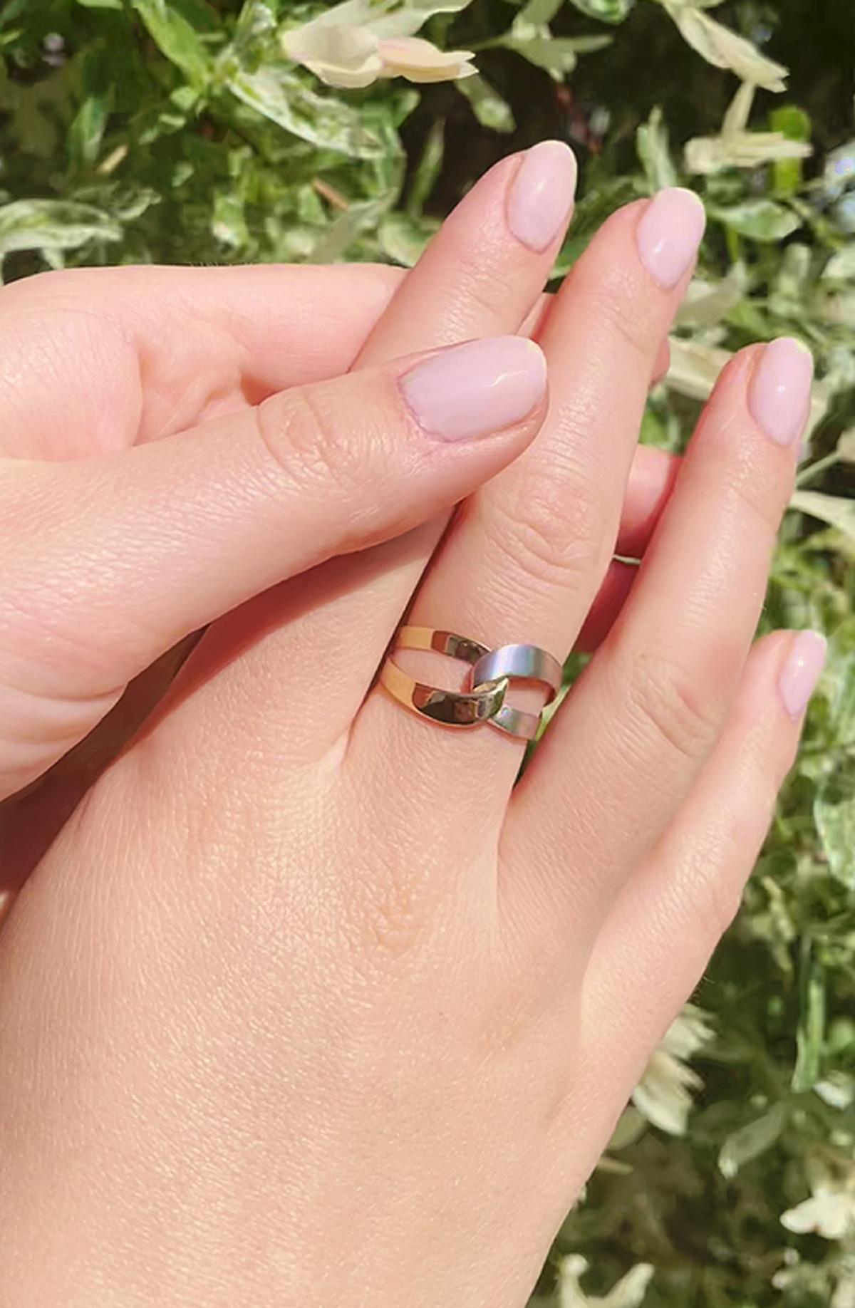 Illos | Ring aus echtem Gelbgold & Weißgold | Ansicht 3