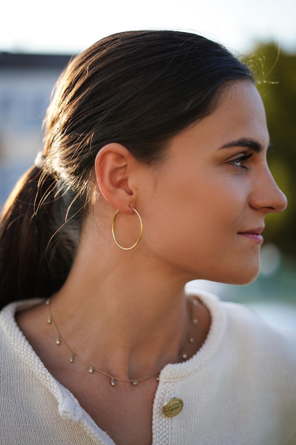 Mella | Creolen aus echtem Sterlingsilber (Vergoldet) | Ansicht 2