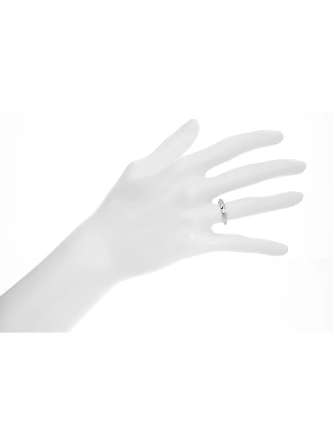 Verlobungsring aus echtem Weißgold mit Zirkonia - Pure Love | Büstenansicht