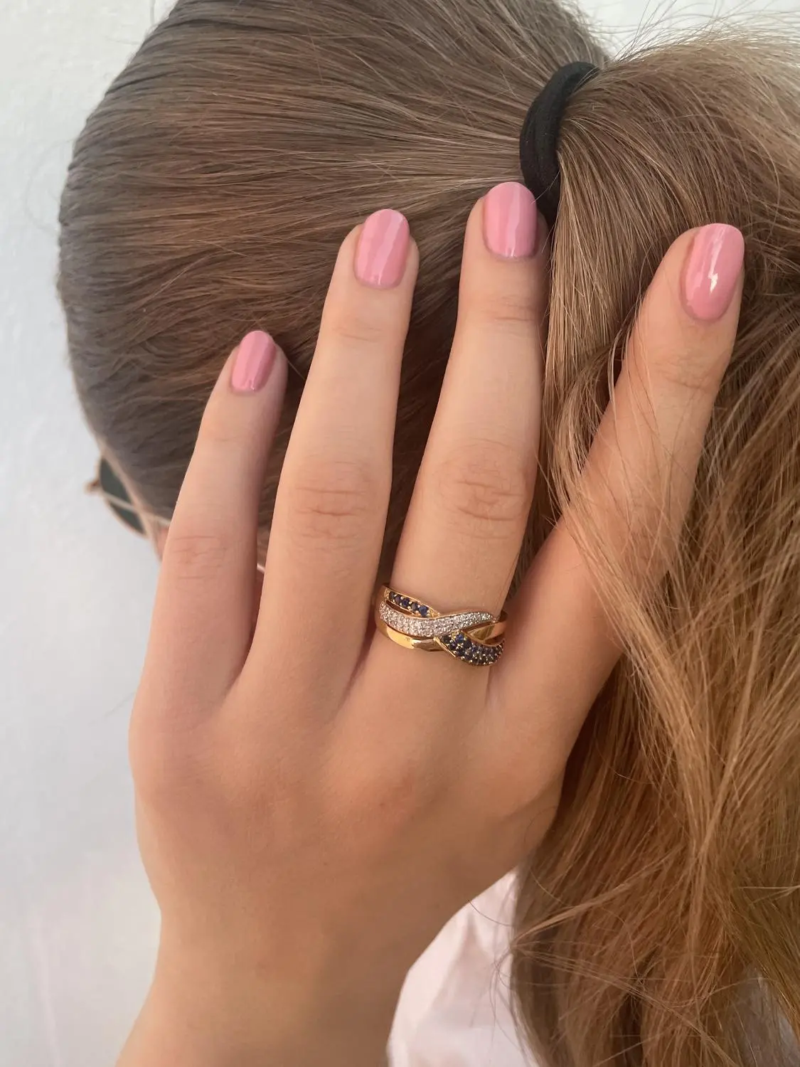 Jacotte | Ring aus echtem Gelbgold - Saphir | Ansicht 3