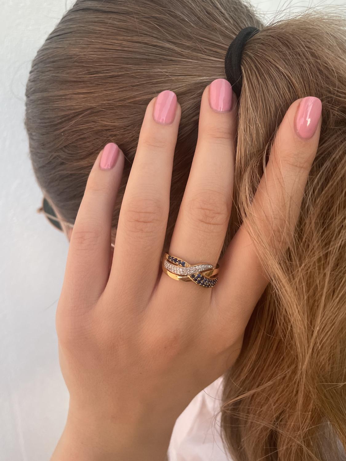 Jacotte | Ring aus echtem Gelbgold - Saphir | Ansicht 3