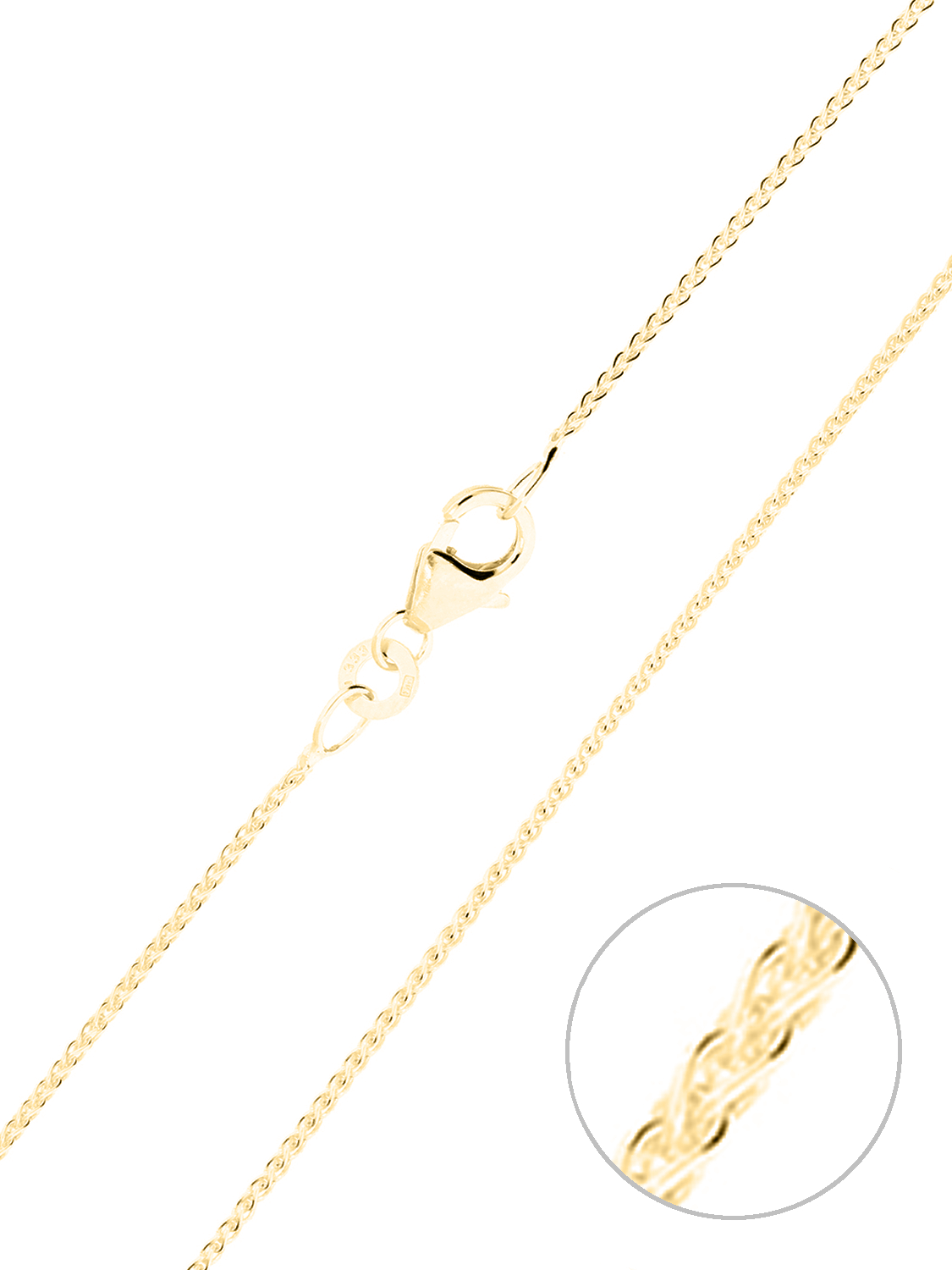 Halskette aus echtem Gelbgold (Zopfkette) - Trixi | Produktansicht