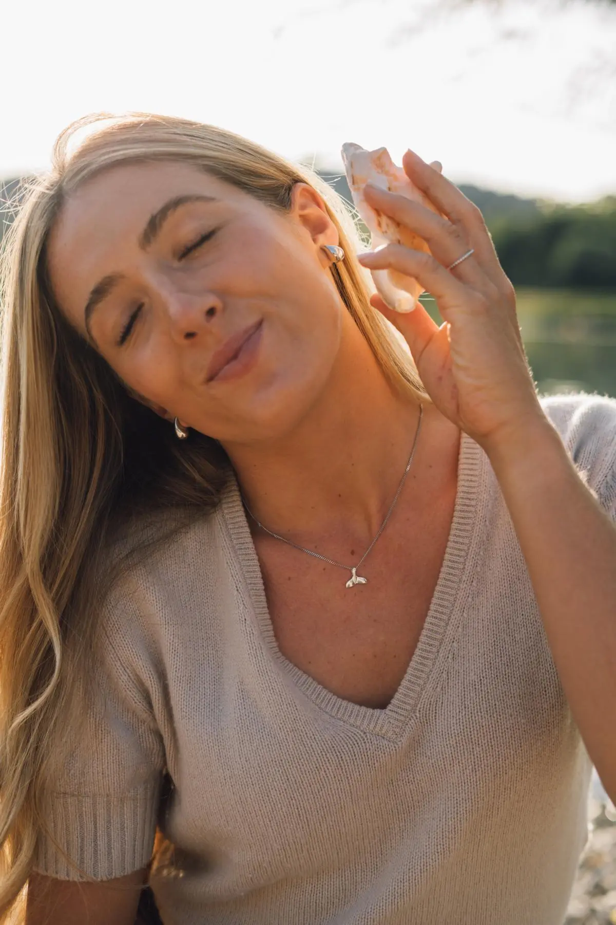 Whale - Damen & Mädchen Wal-Flosse Anhänger 925 Sterlingsilber Whale - Damen & Mädchen Wal-Flosse Anhänger 925 Sterlingsilber