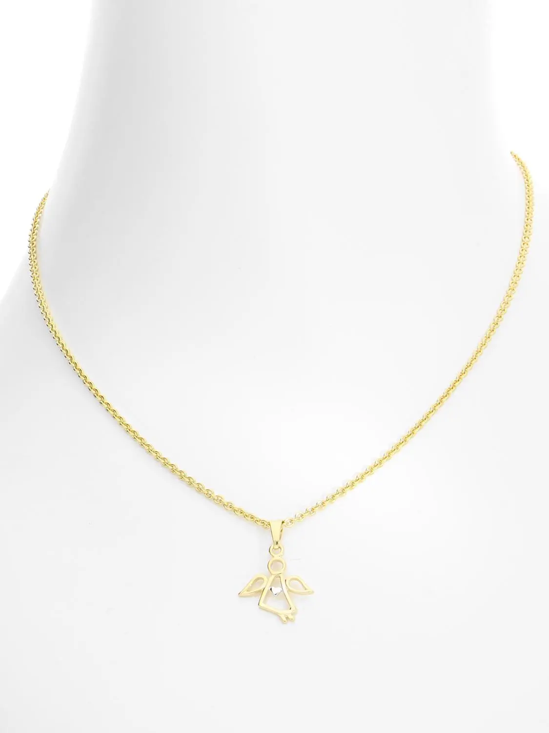 Damenanhänger für Mädchen aus echtem Gelbgold & Weißgold - Marbella | Büstenansicht