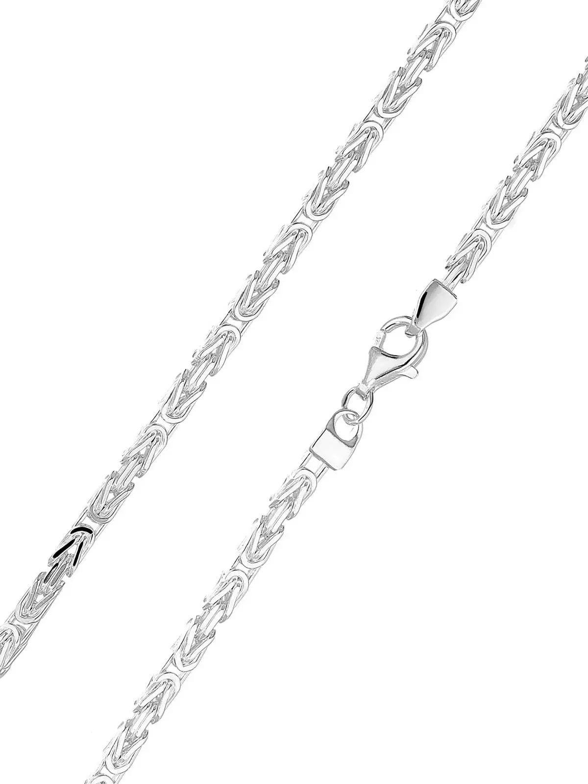Kenmacho30 - Halskette 925 Sterlingsilber Karabiner - Breite 3 mm - Länge 60 cm Kenmacho30 - Halskette 925 Sterlingsilber Karabiner - Breite 3 mm - Länge 60 cm