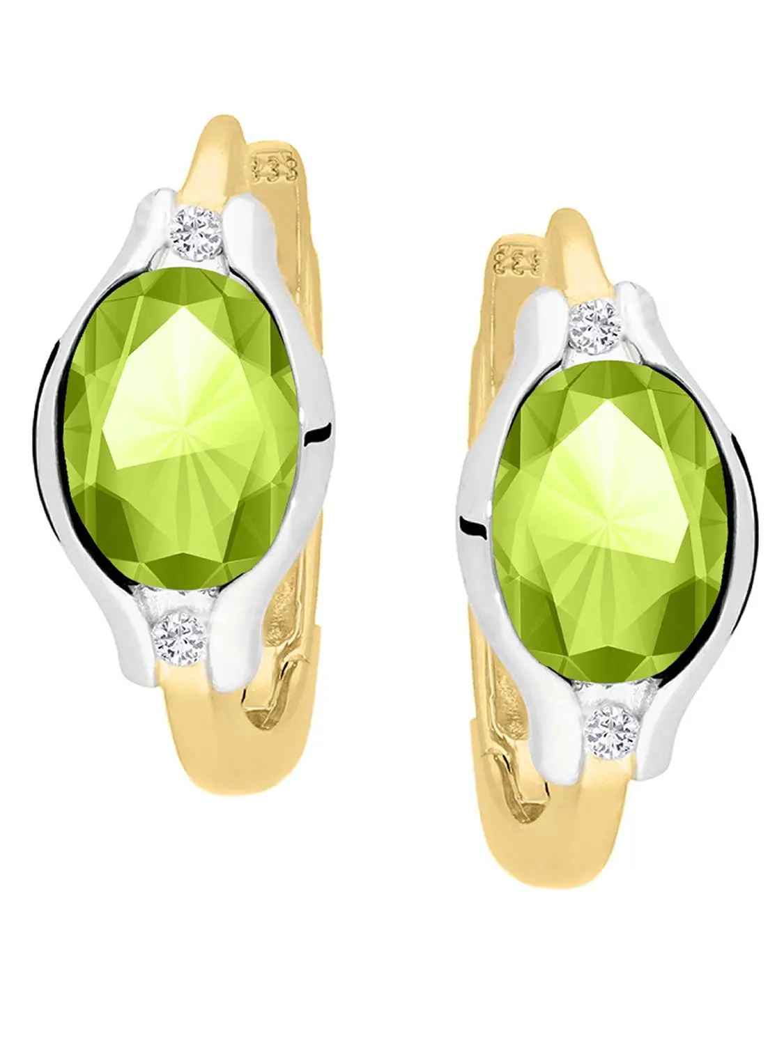 Ohrringe Damen Gold 375 mit Peridot & Zirkonia | Athene
