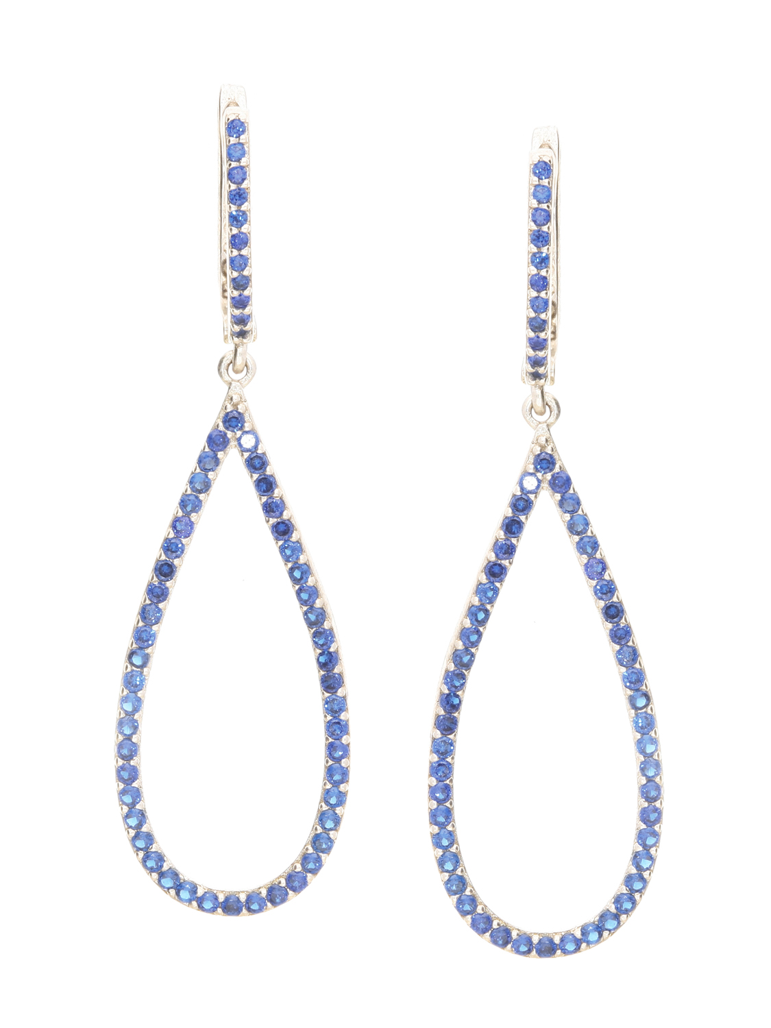Damenohrringe aus echtem Sterlingsilber mit blauen Zirkonia - Estella | Produktansicht