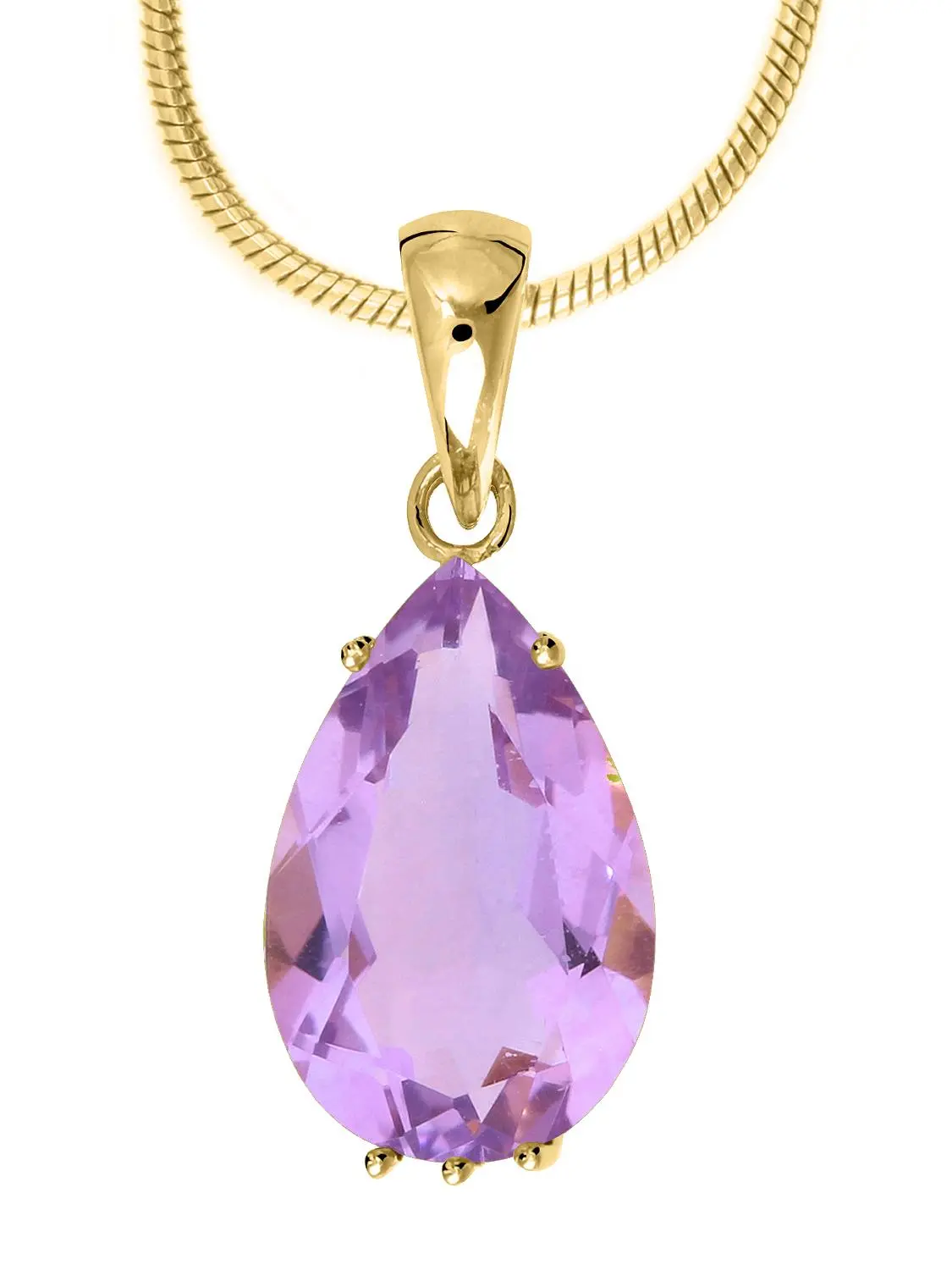 Damenanhänger aus echtem Gelbgold mit Amethyst Edelstein - Ajanta | Detailansicht