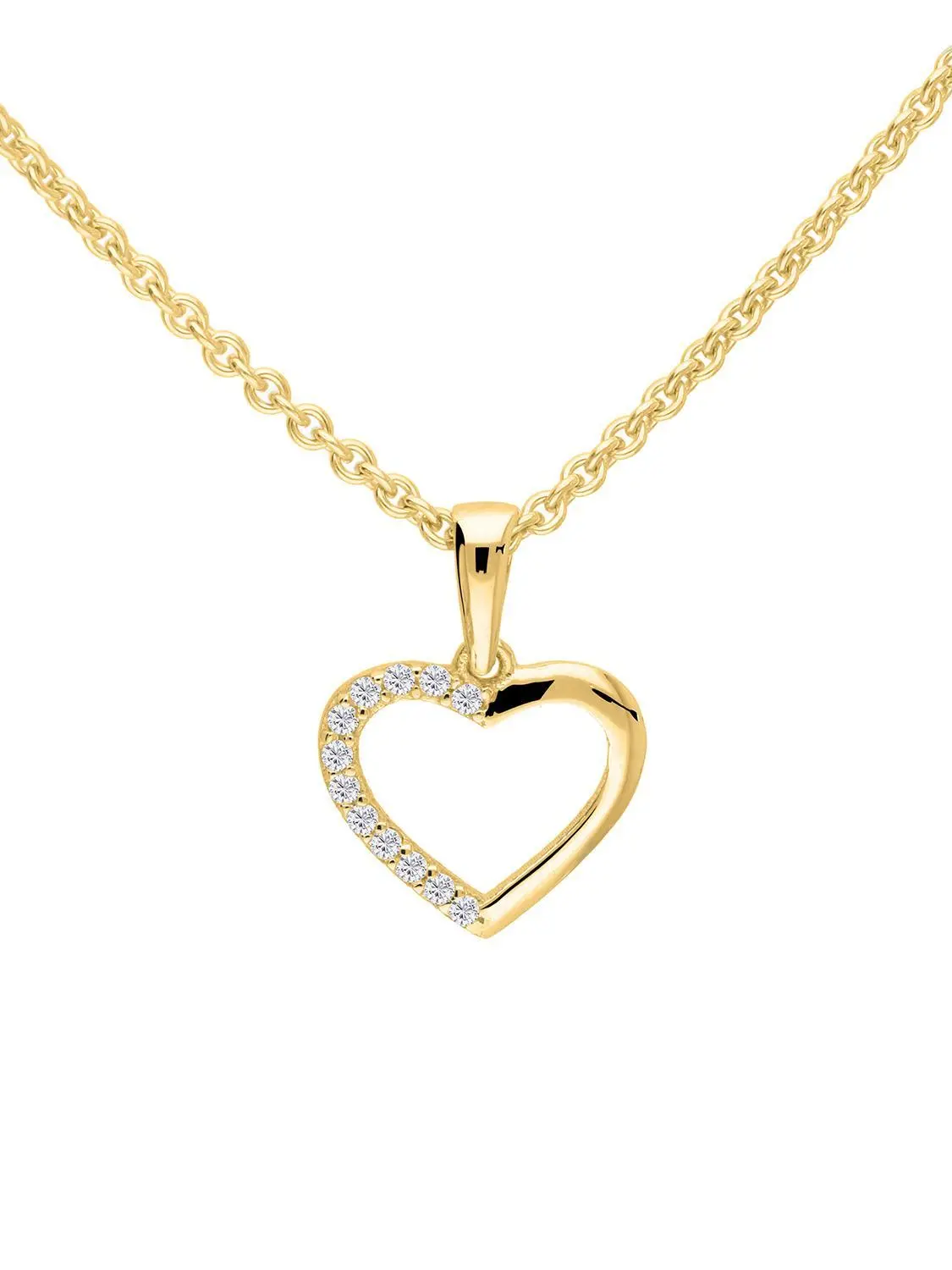 Sarah - Damen & Mädchen Herzanhänger Gold 375 mit Zirkonia