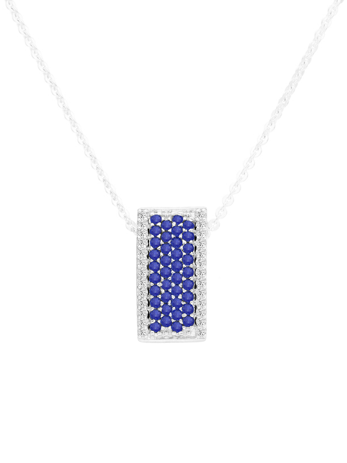 Panache - Diamant Saphir Edelsteinanhänger 585 Weißgold - 0,17ct.