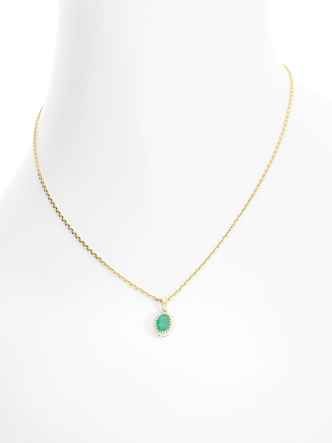 Sains - Rubin, Saphir ODER Smaragd - Diamant Edelsteinanhänger 585 Weiß- & Gelbgold - 0,08ct.