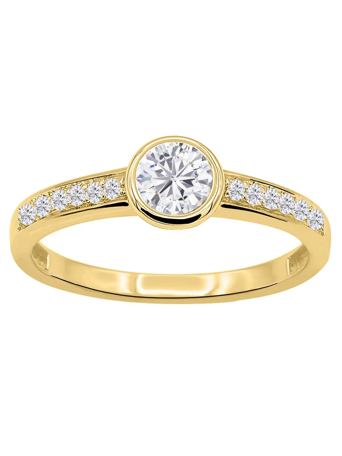 Molineux | Ring aus echtem Gelbgold mit Diamanten | Ansicht 2