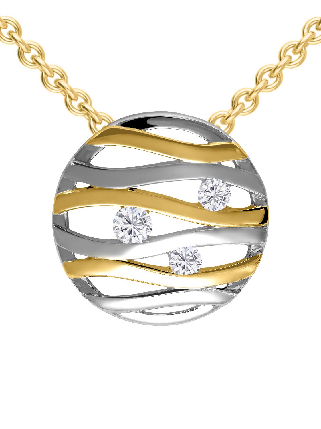 Schmuckset Damen Silber 925 Kette & Ohrringe VERGOLDET | Gwen Set