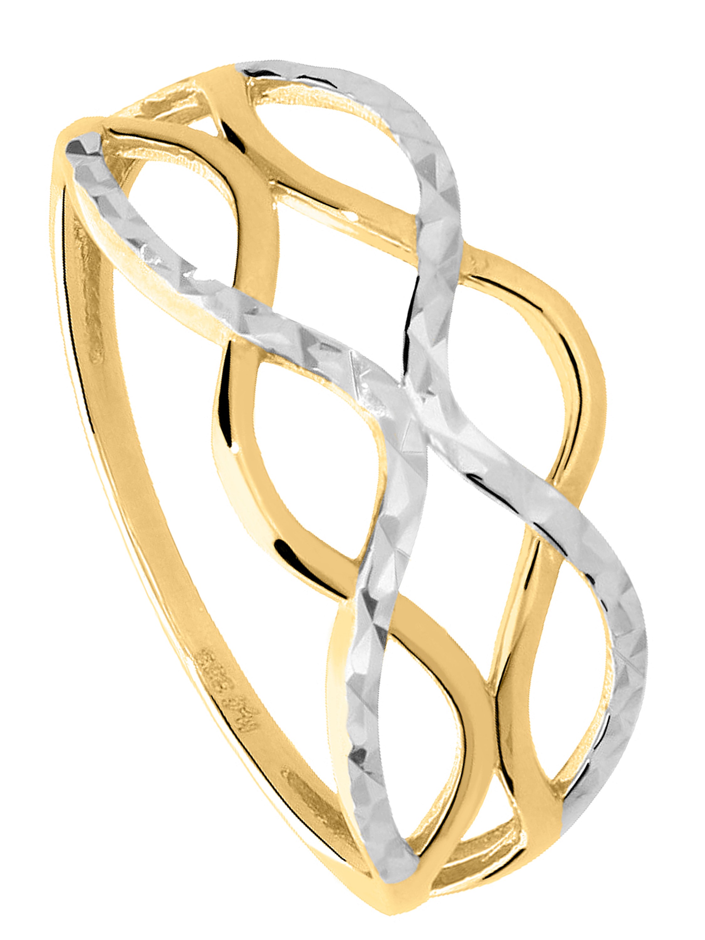 Emeni - Ring ohne Stein 333 Weißgold Gelbgold