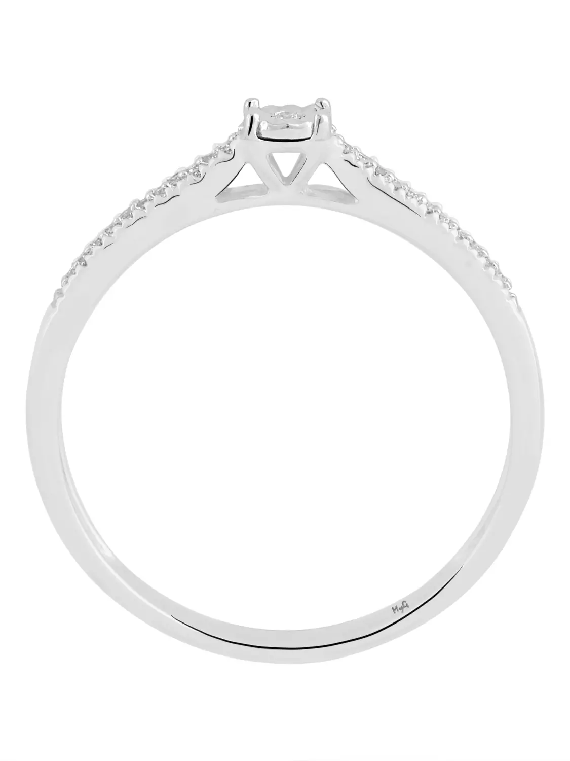 Verlobungsring aus echtem Weißgold mit Diamant - Merry Joy | Vorderansicht