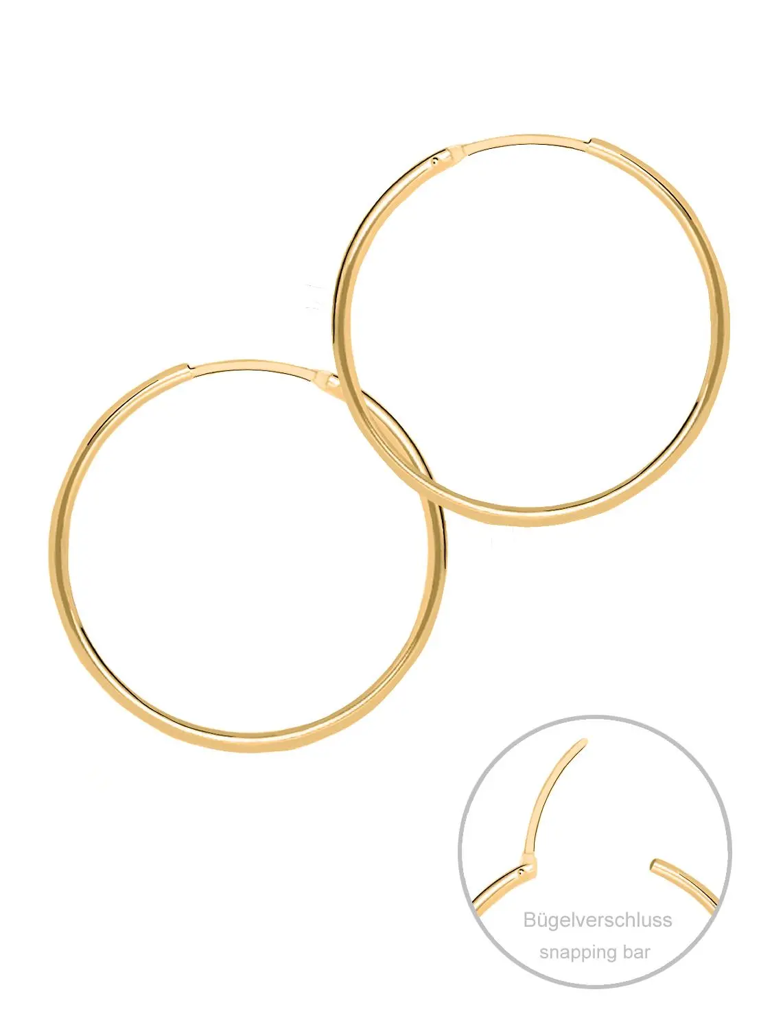 Pretty Celine | Creolen aus echtem Gelbgold | Ansicht 4