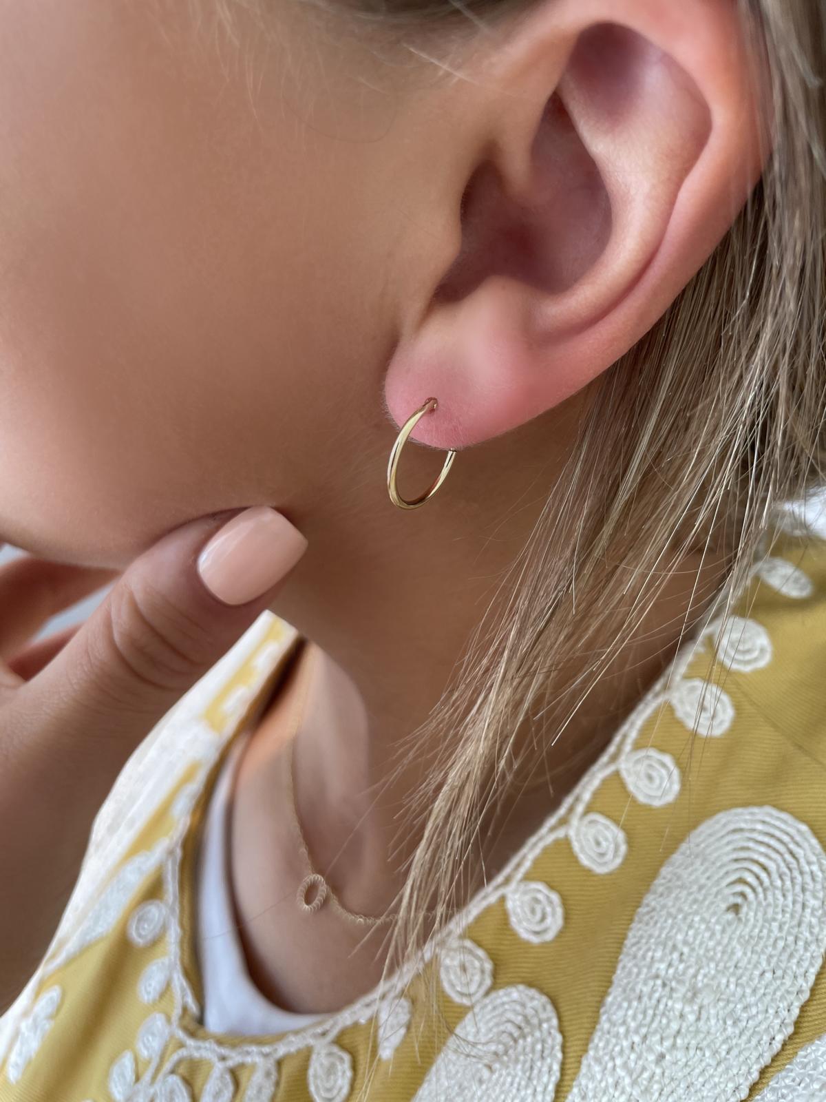 Leyla | Creolen aus echtem Gelbgold | Ansicht 2