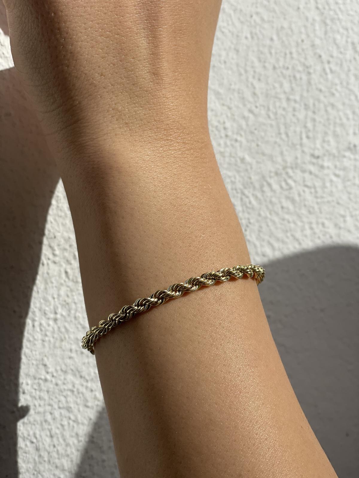 Gaya | Armkette (Kordelkette) aus echtem Gelbgold | Ansicht 2