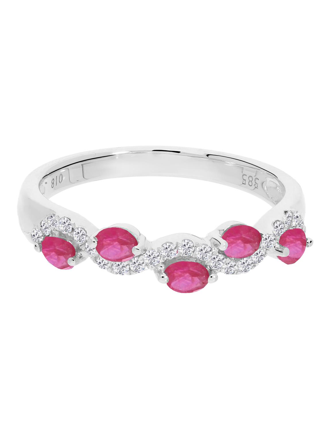 Castania | Ring aus echtem Weißgold - Rubin | Ansicht 4
