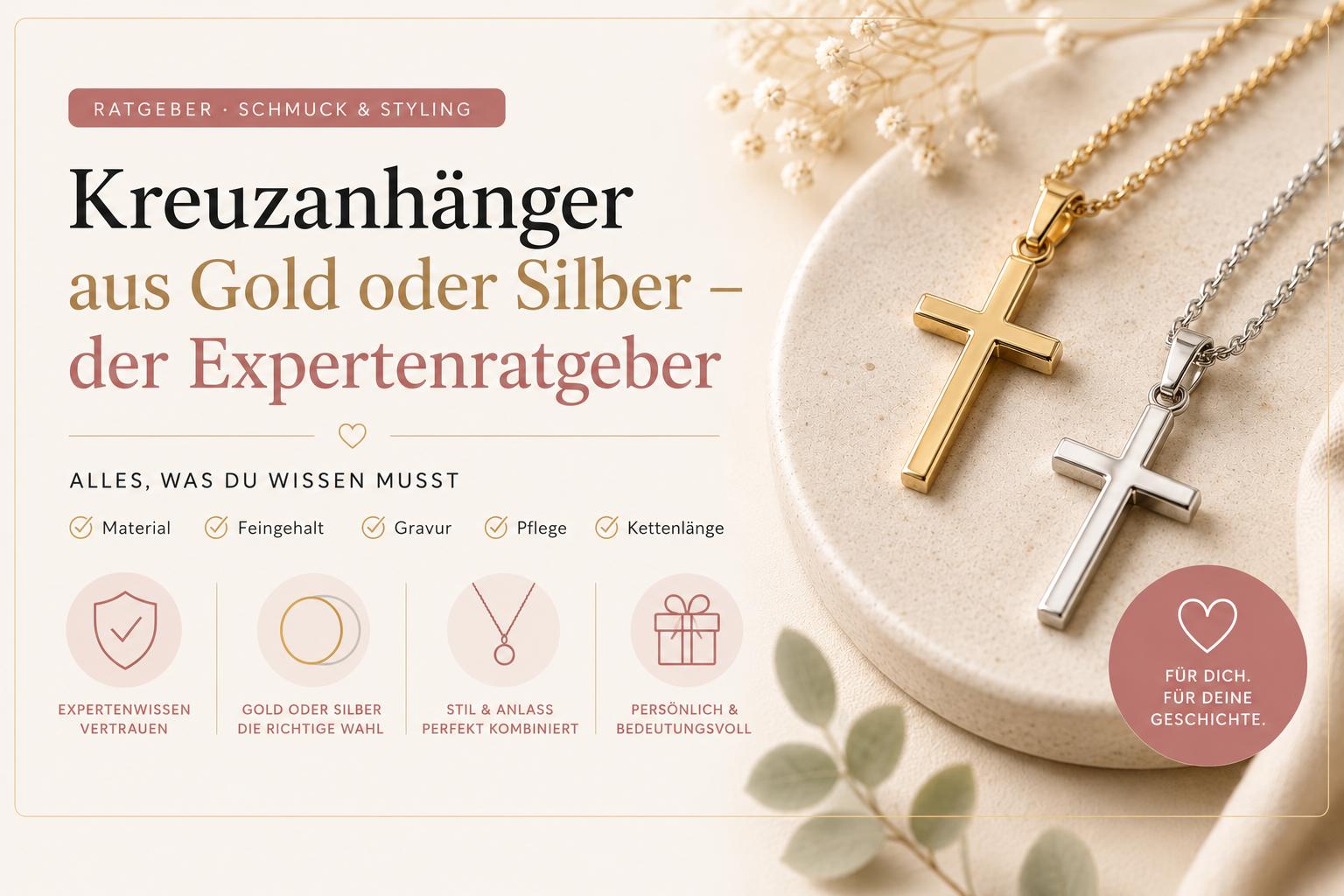 Kreuzanhänger aus Gold oder Silber - der Expertenratgeber