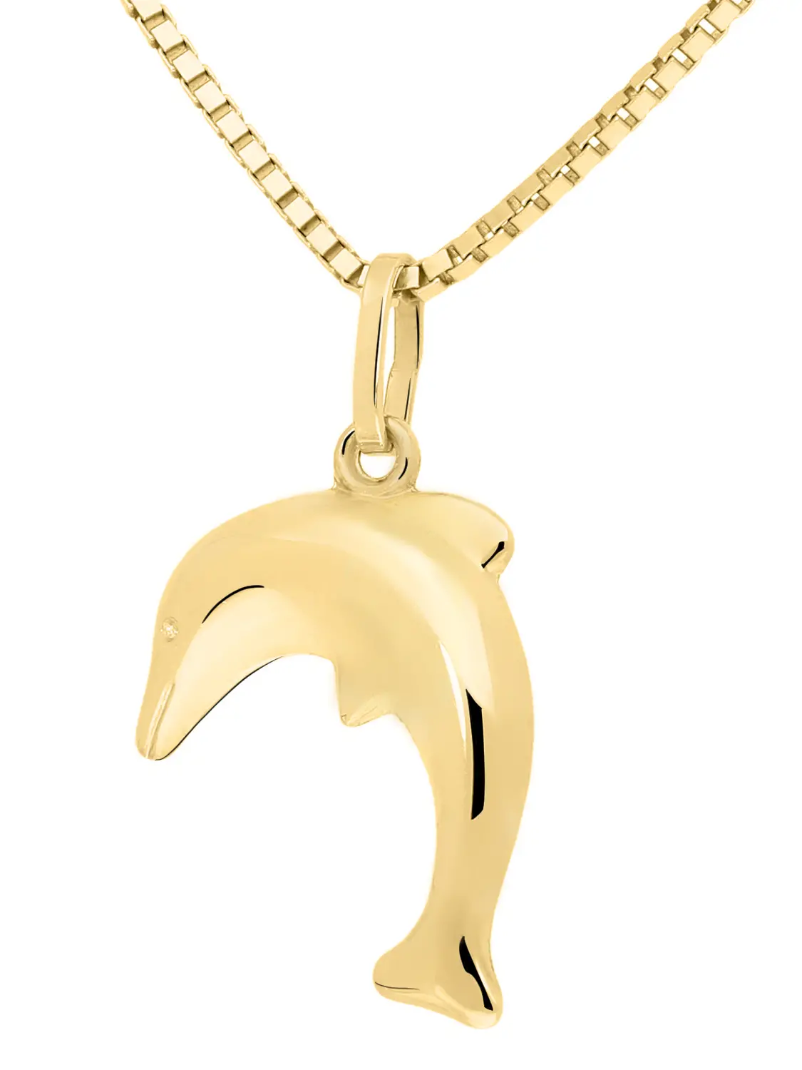 Damenanhänger aus echtem Gelbgold - Delfingold | Seitenansicht Damenanhänger aus echtem Gelbgold - Delfingold | Seitenansicht